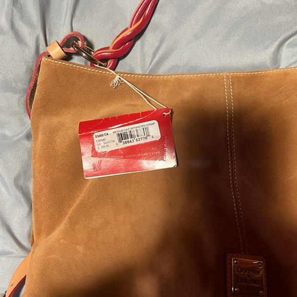 vintage Dooney & Bourke Suede Hobo Tote - Picture 4 of 9